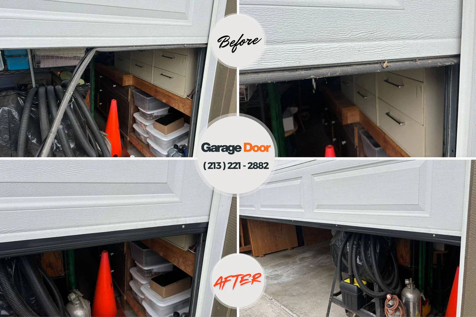 Before and after: garage door repair Sunrise Lake, PA